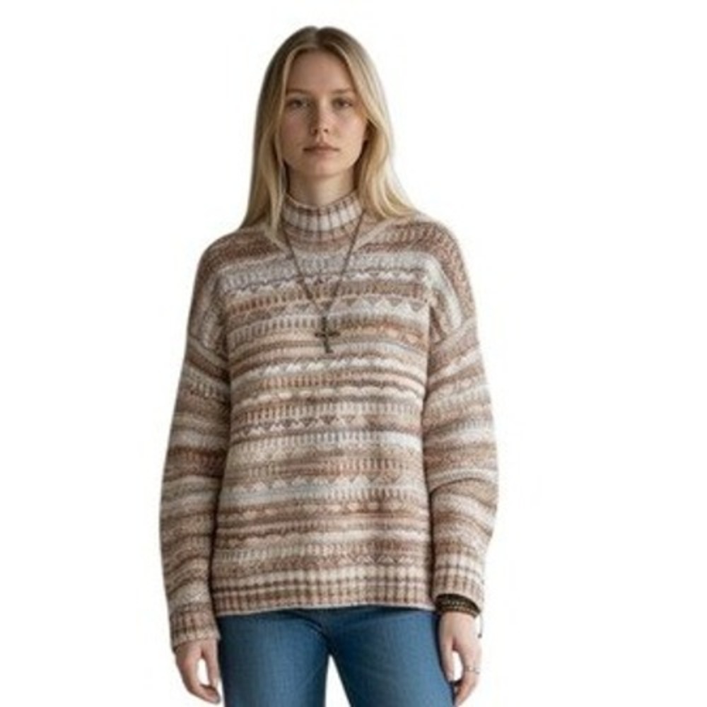 St. Johns Bay Womens size Large Oversized Chunky Mock Neck Pullover Cozy Sweater